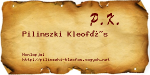 Pilinszki Kleofás névjegykártya